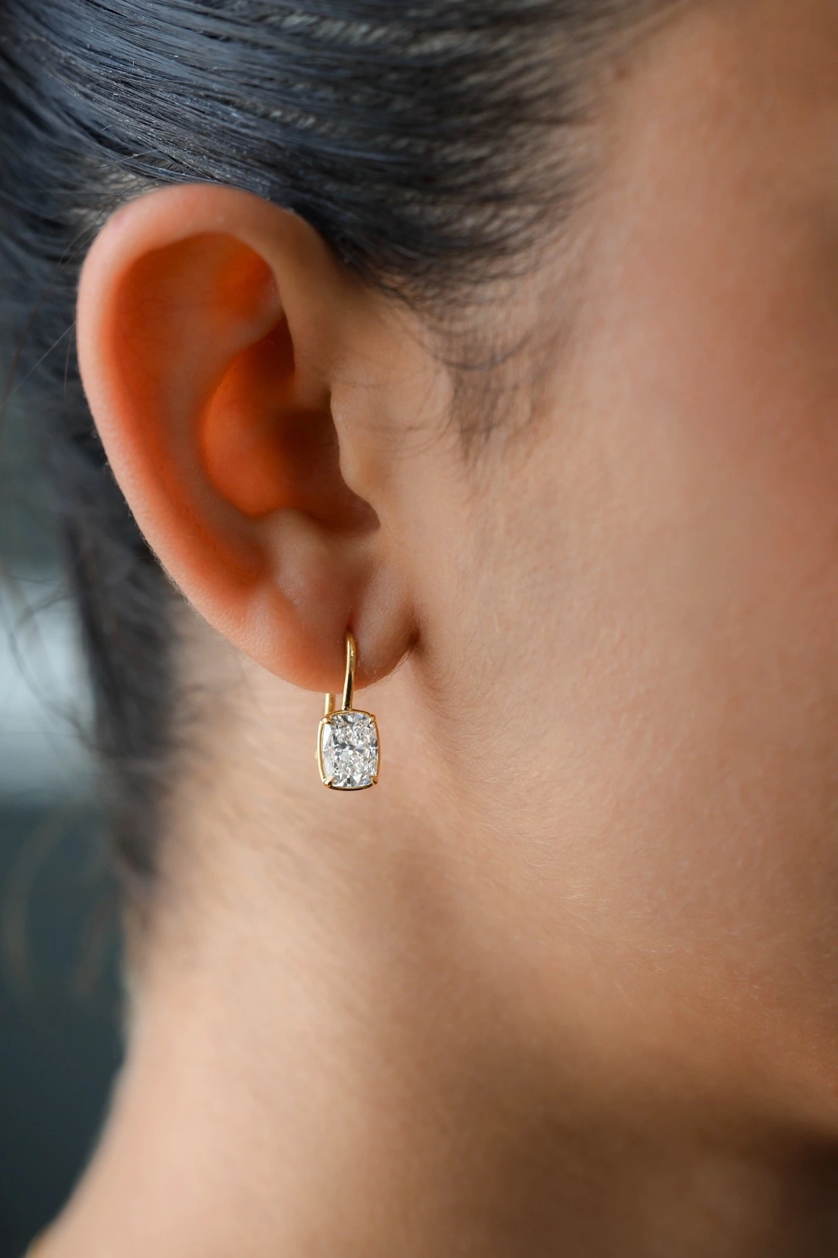 BEZEL SET LAB GROWN DIAMOND EARRINGS - Image 2