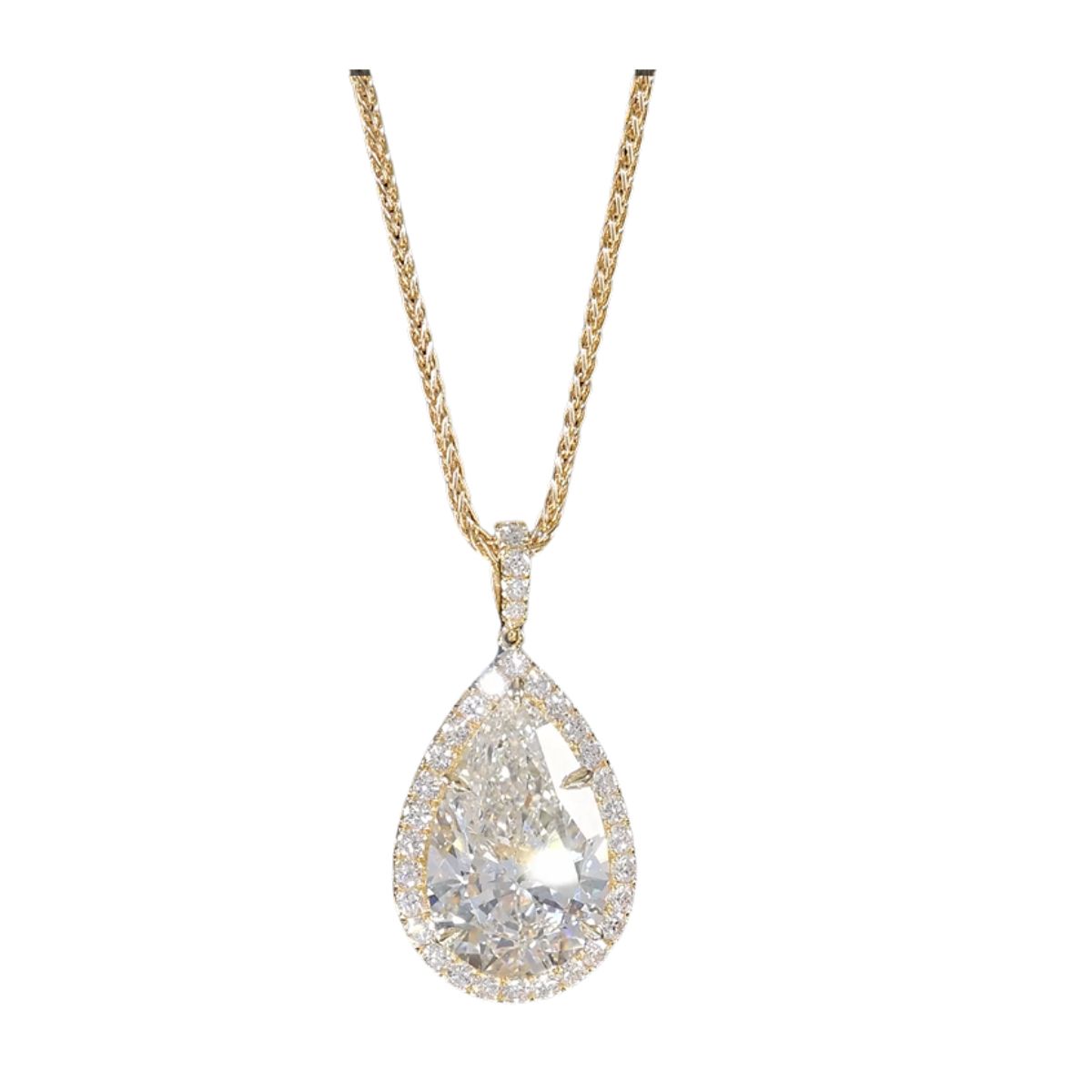 Luminous Pear Halo Pendant